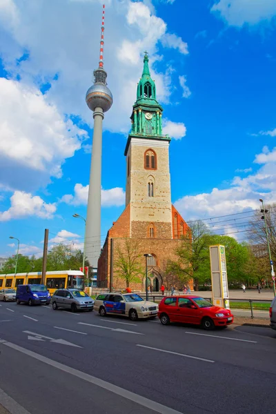 Berlin Németország Április 2013 Torony Marienkirche Templomot Berlin Németország — Stock Fotó