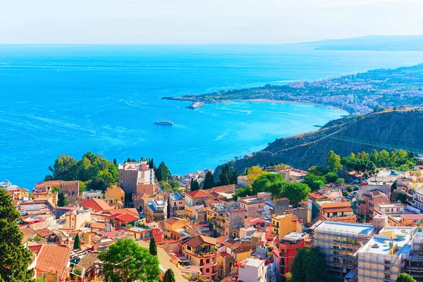 Stadsgezicht Van Taormina Middellandse Zee Sicilië Italië — Stockfoto