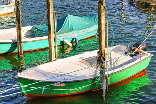 Аскона Швейцария Августа 2016 Года Лодка Набережной Роскошного Курорта Аскона — стоковое фото