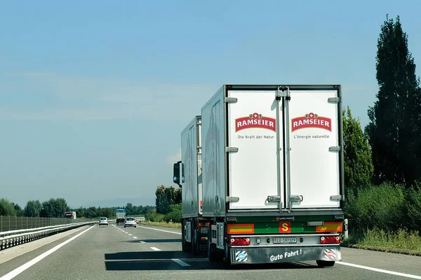 Berna Suiza Agosto 2016 Camión Carretera Suiza —  Fotos de Stock