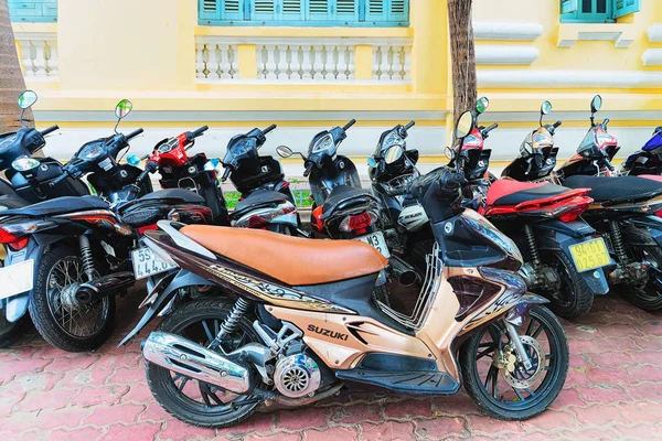 Chi Minh Vietnã Fevereiro 2016 Scooters Motocicletas Rua Cidade Chi — Fotografia de Stock