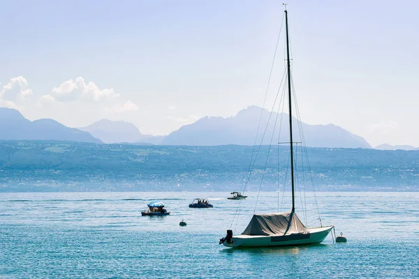 Lausanne Swiss Agustus 2018 Perahu Motor Danau Jenewa Lausanne Swiss — Stok Foto