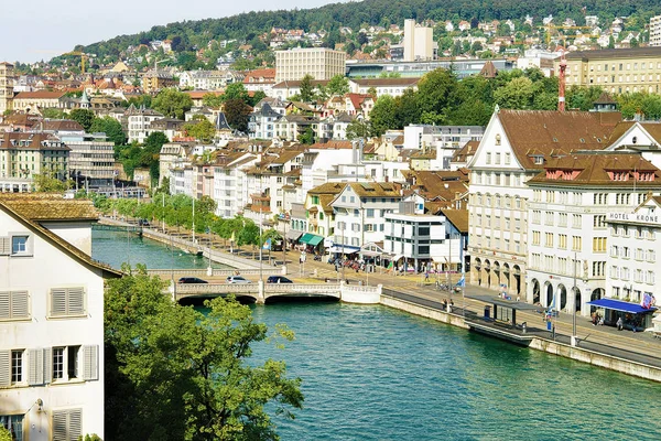 Zurich Switzerland September 2016 Bridge Limmatquai City Center Zurich Switzerland — Stock Photo, Image