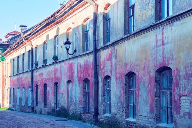Eski evleri ve Arnavut eski şehir Vilnius, Litvanya tarihi kısmında yoIda. Tonda