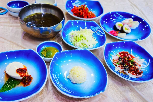 Traditional Korean Food Served Restaurant Busan South Korea — Stock Photo, Image