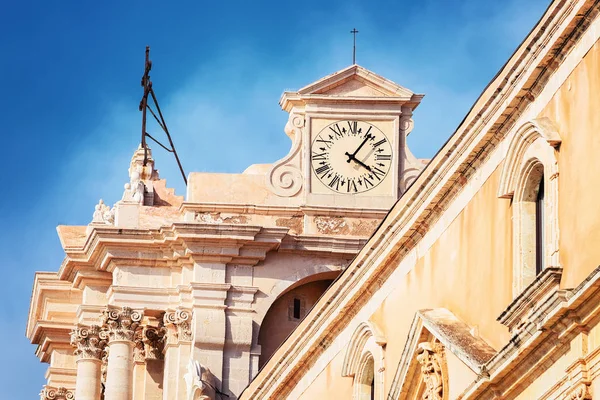 Reloj Catedral Siracusa Centro Ciudad Siracusa Sicilia Italia — Foto de Stock