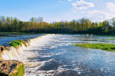 Batı Letonya'nın Kurzeme Kuldiga Ventas Rumba şelalesi. Şehrin adı Goldingen'di..