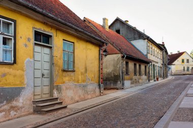 Street architecture at Kuldiga in Kurzeme in Western Latvia. It used to be called Goldingen. clipart