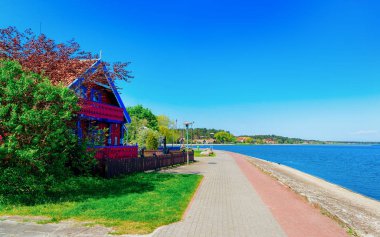 Litvanya Baltık Denizi'nde Curonian Spit üzerinde Neringa Klaipeda yakınlarındaki Nida tatil kasabası.
