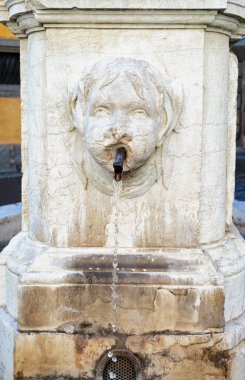 İtalya'da Lombardiya'da Bergamo Aşağı City Pignolo sokakta Yunus Çeşmesi Parçası