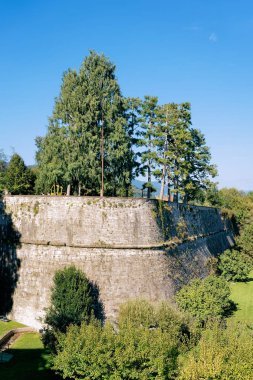 İtalya'da Lombardiya'da Bergamo'nun Yukarı Şehrinde Venedik Surları.