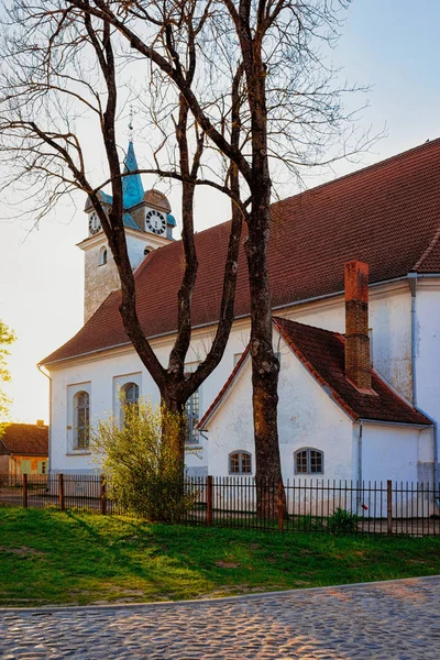 Годинникова Вежа Пресвятої Трійці Церкви Кулділа Kurzeme Заході Латвії Раніше — стокове фото
