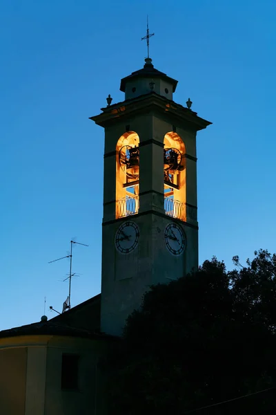 Колокольня Citta Alta Бергамо Ломбардия Италии Вечером Старый Город Называется — стоковое фото