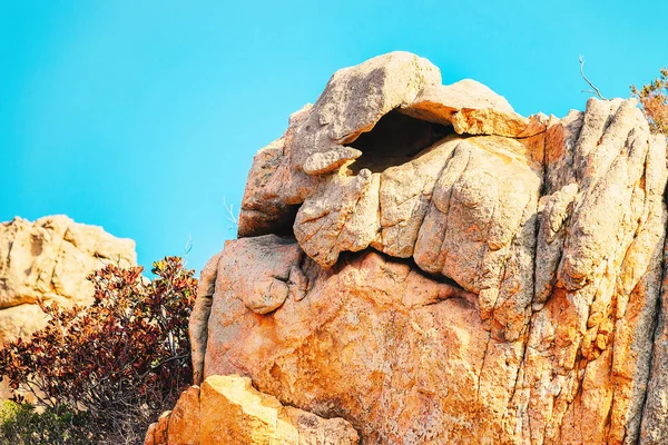 Montanhas Forma Uma Cabeça Com Nariz Olhos Natureza Costa Esmeralda — Fotografia de Stock