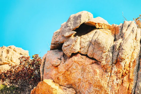 Berg Form Ett Huvud Med Näsa Och Ögon Natur Costa — Stockfoto