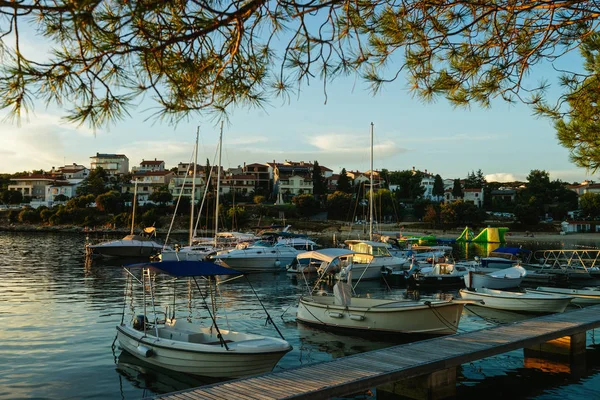 Marina Der Adria Pula Kroatien Bei Sonnenuntergang — Stockfoto