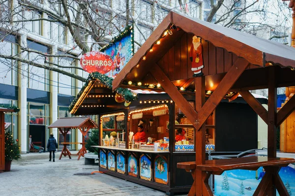 Berlijn Duitsland December 2017 Kerstmarkt Kaiser Wilhelm Gedächtniskirche Winter Berlijn — Stockfoto