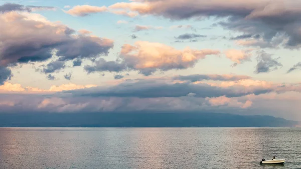 Boat Mediterranean Sea Santa Teresa Riva Messina Silicy Island Italy — Stock Photo, Image