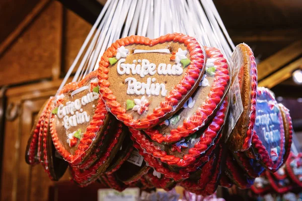 Berlin Germany December 2017 Gingerbread Cookies Christmas Market Gendarmenmarkt Winter — Stock Photo, Image