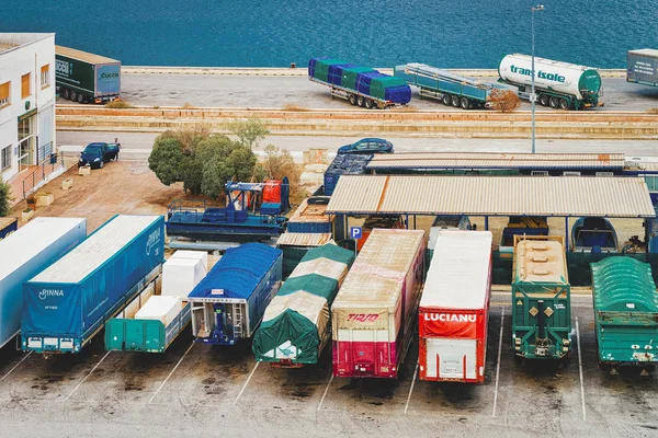 Cagliari Italië September 2017 Van Containers Vrachtverzending Shipard Haven Van — Stockfoto