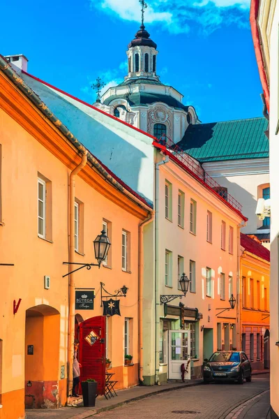 Vilnius Lithuania September 2014 Street Dominican Church Holy Spirit Historical — Stock Photo, Image