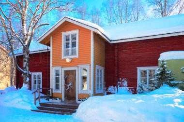 Noel'de Kar kış Evi, Laponya'da Finlandiya