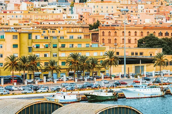 Cagliary Cityscape Met Architectuur Middellandse Zee Het Eiland Sardinië Zomer — Stockfoto