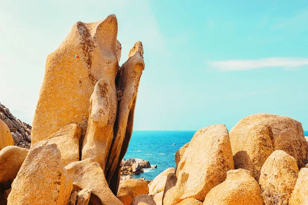 Felsige Küste Von Capo Testa Santa Teresa Gallura Mittelmeer Auf — Stockfoto