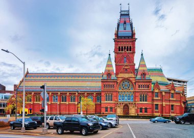 Transept of Memorial Hall of Harvard University and Cambridge Fire Department, Massachusetts, the USA. The Hall was built in honor of men who died during the American Civil War.