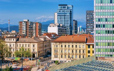 Ljubljana şehir merkezi şehir manzarası, Slovenya