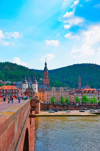 Heidelberg Deutschland Mai 2013 Alte Brücke Über Den Neckar Sommer — Stockfoto