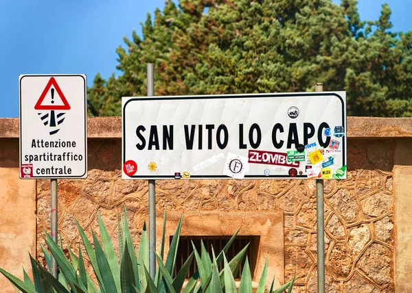 San Vito Capo Italia Septiembre 2017 San Vito Capo Señal — Foto de Stock