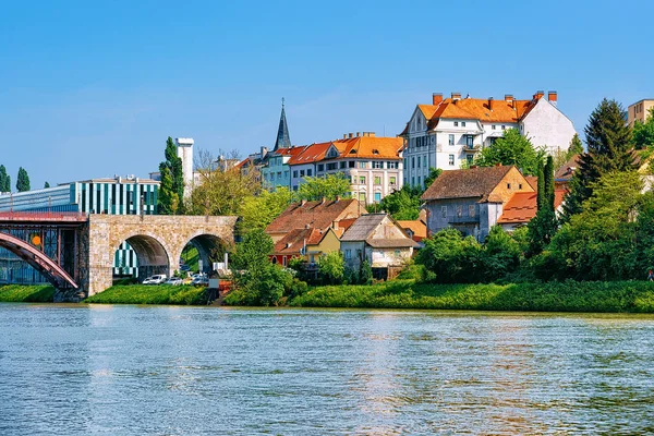 Gamla Bron Över Floden Drava Maribor Niedersteiermark Slovenien — Stockfoto