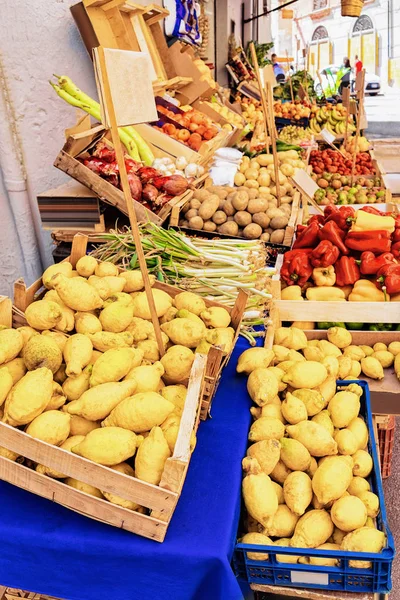 Zitronen Straßenmarkt Monreale Town Sizilien Italien — Stockfoto