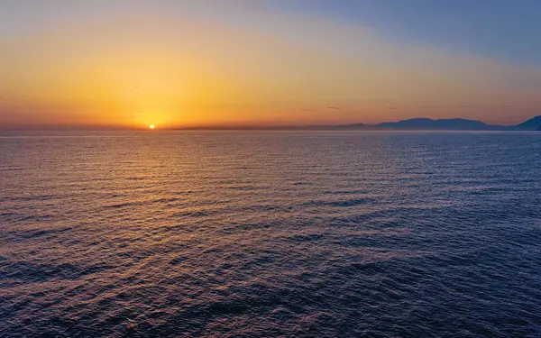 Matahari Terbit Laut Mediterania Palermo Pulau Sisilia Italia — Stok Foto