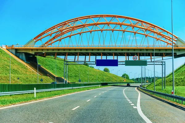 Bridge Modern Highway Tjeckien — Stockfoto