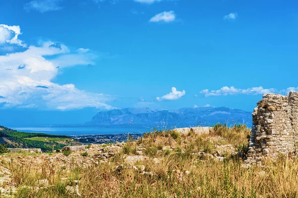 Paesaggio Con Mare Mediterraneo Segesta Sicilia — Foto Stock