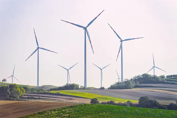 Landschaft Mit Windmühlen Südmähren Tschechische Republik — Stockfoto