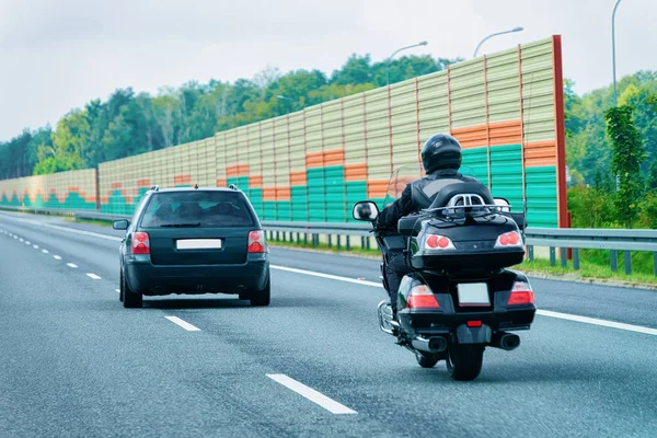 ポーランドの高速道路でオートバイ — ストック写真