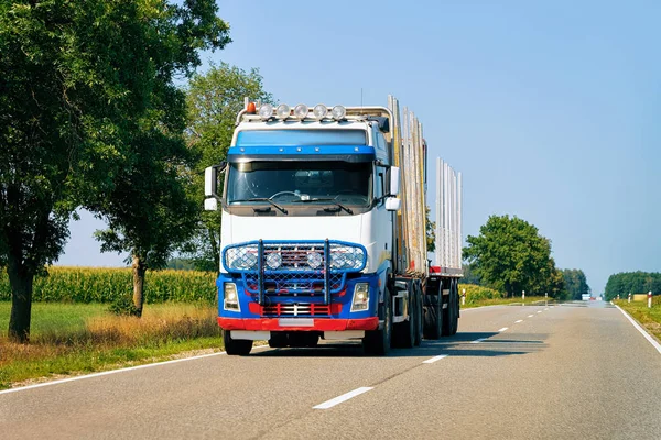 Truk Kosong Jalan Polandia Transportasi Lorry Memberikan Beberapa Kargo — Stok Foto