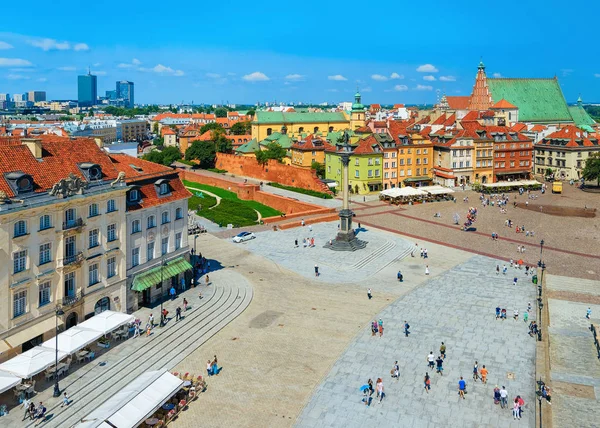 Warsaw Poland July 2018 Aerial View Sigismund Column Castle Square — Stock Photo, Image