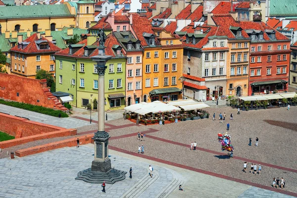 Warsaw Poland July 2018 Aerial View Sigismund Column Castle Square — Stock Photo, Image