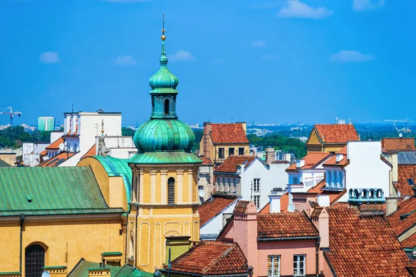 Міський Пейзаж Церквою Святого Мартіна Варшаві Польщі — стокове фото