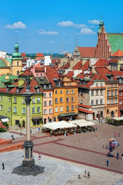 Warsaw Poland July 2018 Aerial View Sigismund Column Castle Square — Stock Photo, Image