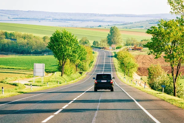 Landskap Med Bil Väg Södra Mähren Tjeckien — Stockfoto