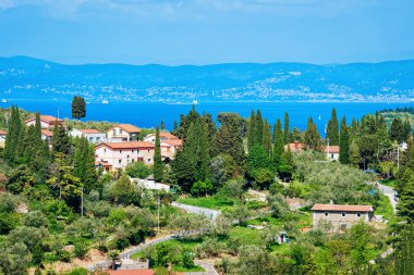 Strunjan ulusal parkı ve Slovenya'daki Adriyatik Denizi'ndeki köy