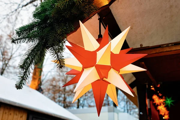 Decorazione Con Lanterna Stellata Mercatino Natale Charlottenburg Palace Berlino Germania — Foto Stock