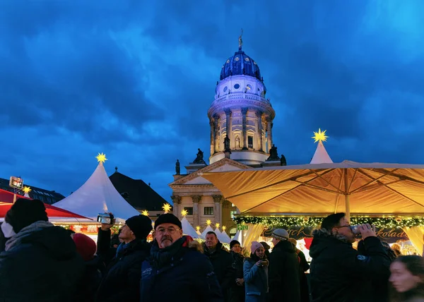 Berlin Germany December 2017 Christmas Market Gendarmenmarkt Square Winter Berlin — Stock Photo, Image