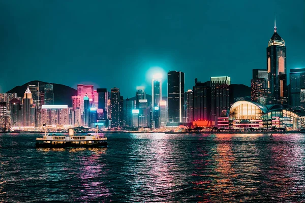 Skyline Гавані Гонконгу Вид Kowloon Острові — стокове фото