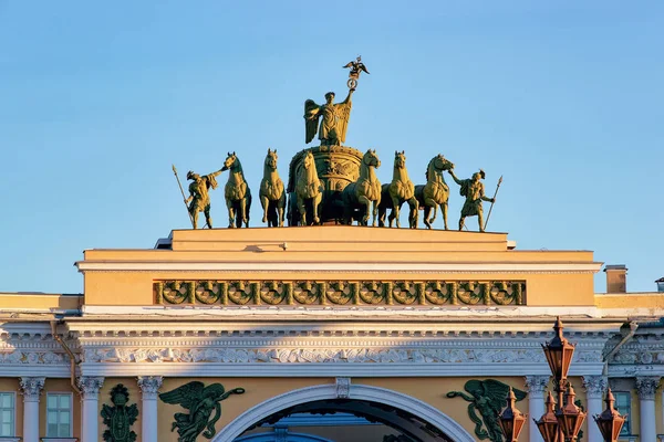 Estatua Quadriga Palacio Invierno Museo Casa Del Hermitage San Petersburgo — Foto de Stock